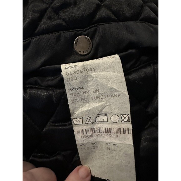 HUGO BOSS Vintage Bomber Jacket Mens 40R Brown Black - Picture 9 of 11